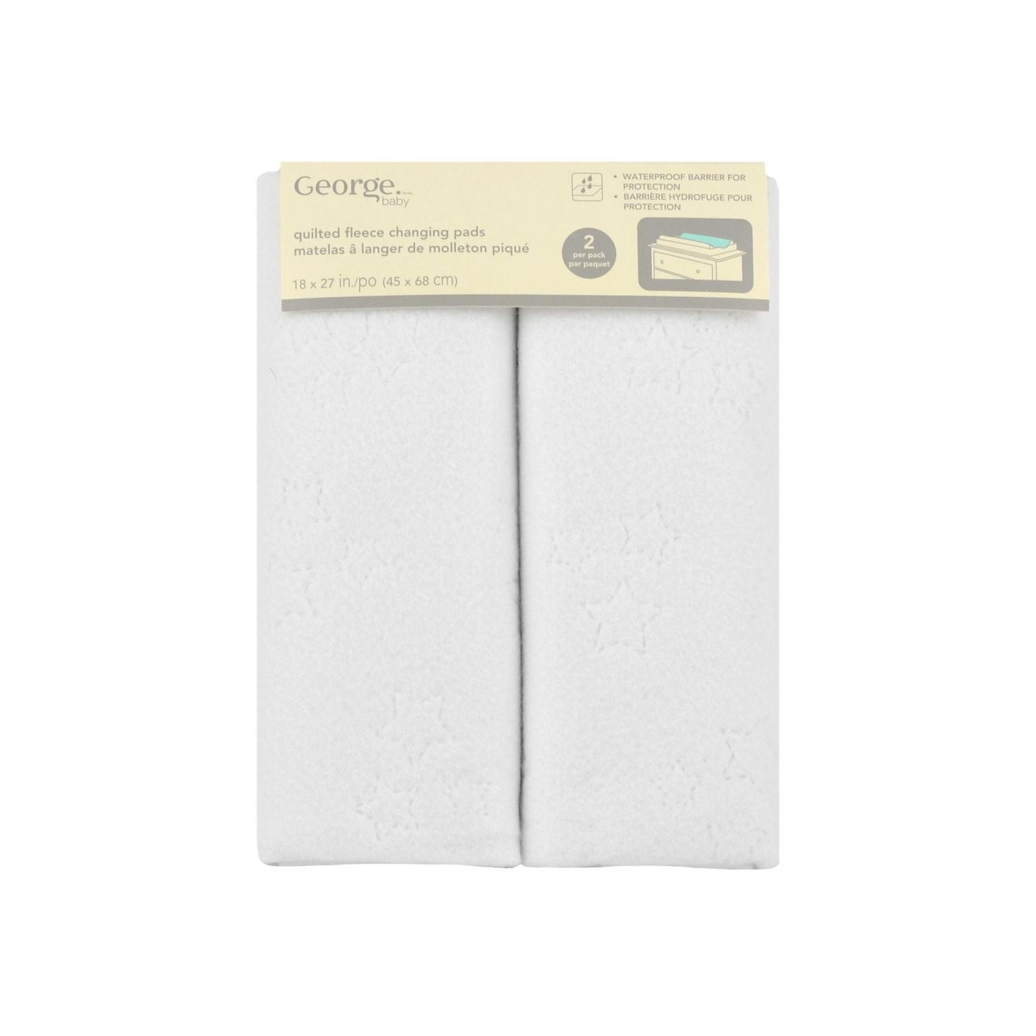 George baby Quilted Fleece Changing Pads, Pack of 2