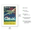 thumbnail image 2 of Come to Haiti - Miami Florida - Vintage Airline Travel Poster by Walter Bomar c.1949 - Bamboo Fine Art 290gsm Paper (Unframed) 12x16in, 2 of 4
