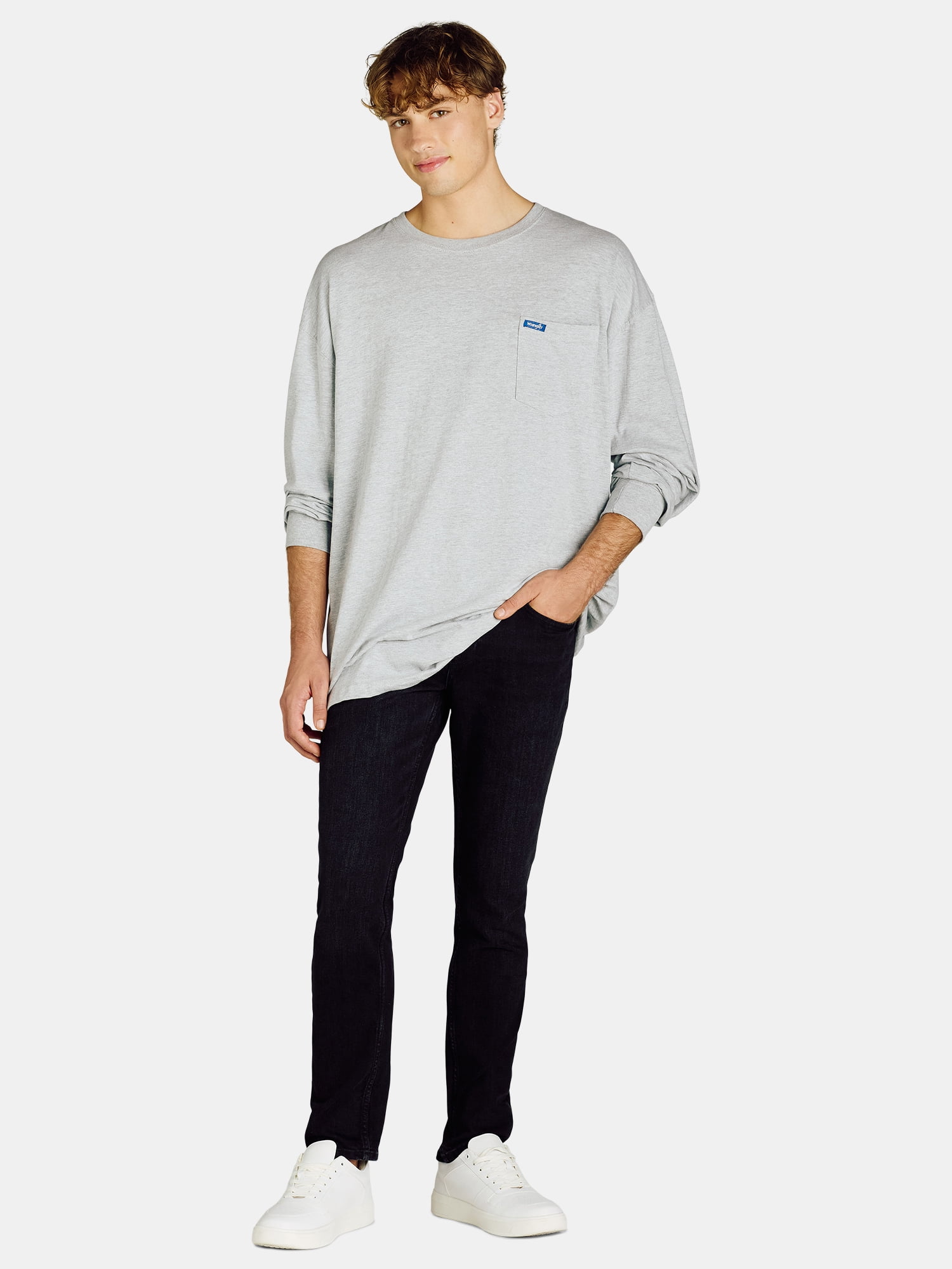 Wrangler Men’s Big and Tall Cotton Pocket Tee with Long Sleeves, Sizes 1XL-6XL