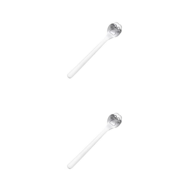 VONKY Cute Spoon For Tea Essential Teaware - Exquisite And Practical Stainless Steel Spoon Stainless Steel Sugar Spoon For Tea cat paw silver 1 2Set