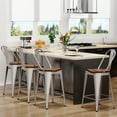 thumbnail image 3 of Andeworld Swivel Metal Bar Stools with Backs Counter Stools Set of 4 Counter Height Stools High Back Bar Chairs 26 Inches Bar Stools Farmhouse Silver, 3 of 9