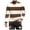 Brown, variant on GigrtiJin Men Plus Size Striped Colorblock Shirt Round Neck Long Sleeve Pullover Tops Casual Fashion Lightweight Blouse