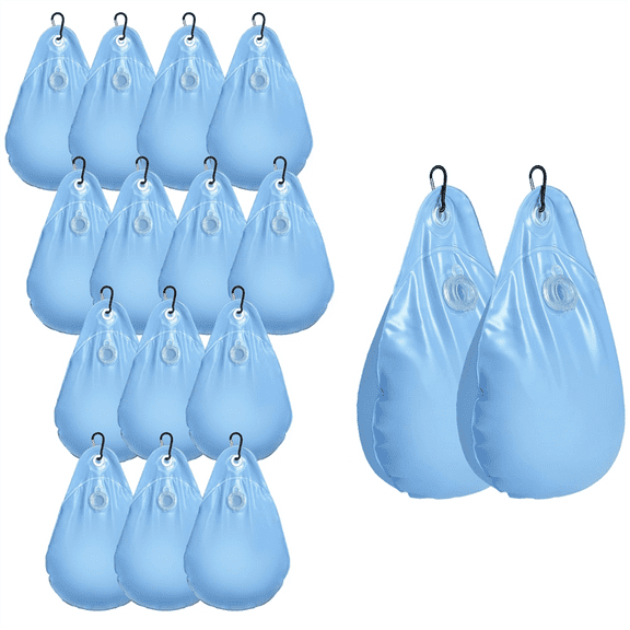 16Packs Round Pool Cover Weights with Hooks, PVC Leakproof Above Ground for Winter
