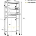 thumbnail image 2 of RFCUIBIJ Over The Toilet Storage Shelves  3 Tiers Bathroom Storage and Organizer Shelf  with Retractable Baskets and Rolling Wheels for Toilet  Metal  White, 2 of 7