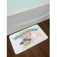 thumbnail image 2 of Rhode Island Bath Mat, Romantic Vintage Style Ocean State Map with Blue Flowers and Heart, Plush Bathroom Decor Mat with Non Slip Backing, 29.5" X 17.5", Multicolor, by Ambesonne, 2 of 2