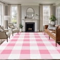 thumbnail image 3 of Pink Checkered Area Rug 5x8 FT, Non Slip Bedroom Throw Carpet, Pink White Buffalo Plaid Washable Soft Floor Carpet Non-Shedding Rug for Living Room Nursery Dorm Office, 3 of 9