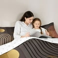 thumbnail image 5 of Homewish Geometric Stripes Circle 2pcs Bedding Comforter Set for Female Men Teens,Vintage Aesthetic Twin Comforter Sets,Botanical Plants Leaves Breathable Bedding Set,Breathable Home Decor, 5 of 8