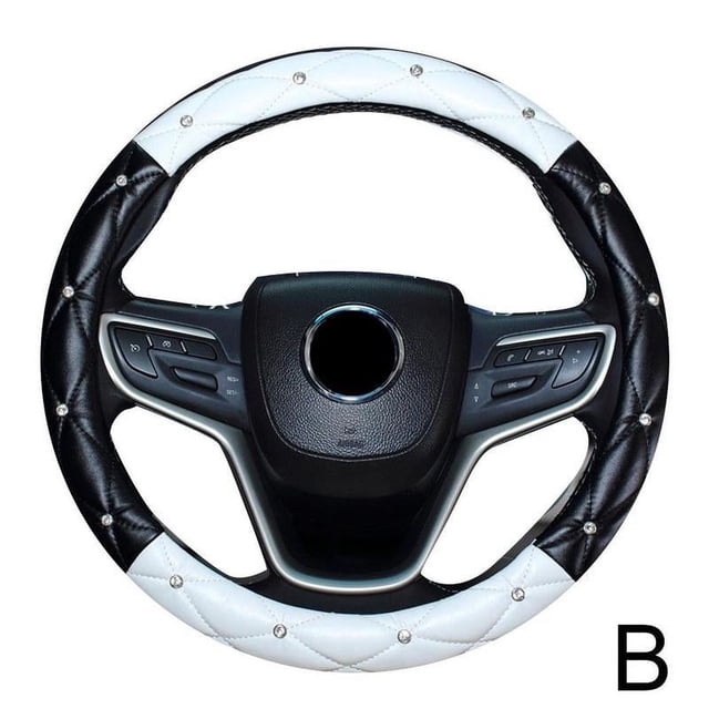 Car Rhinestones Steering Wheel Cover With Crystal 37-38CM Wheel Steering Sparkling Protector Vehicle U4K8 Fit Car A2U1
