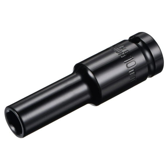 Uxcell 1/2" Drive by 10mm Deep Impact Socket, Heat-Treated CR-V Steel 3.15" Length, 6-Point Metric Sizes