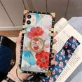 thumbnail image 1 of Compatible pour iPhone SE 2020 / iPhone 7/iPhone 8 Étui, IBAOLE Premium Rétro Élégant Motif Floral Blu-ray Quatre Coins Étui Protecteur avec Support - Magnifique Fleur/rouge, 1 of 7