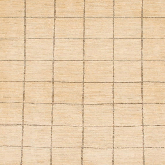 Ahgly Company Machine Washable Indoor Square Abstract Brown Gold Area Rugs, 4' Square