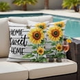 thumbnail image 5 of Home Sweet Home Sunflower Pillow Covers 2 Pack Fatmhou Rustic Grey Wood Board Pillowcase Waterproof Outdoor Throw Pillow Cover for Patio Garden Square Cushion 24”x24”, 5 of 9
