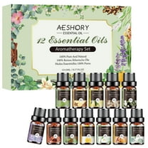 Aeshory Essential Oils Set for Diffuser, Humidifier, Aromatherapy, Massage, Soap, Candle Making (12 Pack/5mL)