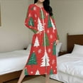 thumbnail image 6 of Fewfanhot Nightgowns for Women Cotton Long Sleeve Hooded Robe Night Gown Contrast Color Full Length Loungewear with Pockets, 6 of 9