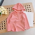 thumbnail image 2 of Mercatoo Girls Ribbed Soft Hoodies Plain Stretchy Long Sleeve Pullover Hoodie Sweatshirts Kids Cute Comfy Fall Tops Clothes, 2 of 5