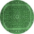 thumbnail image 1 of Ahgly Company Indoor Round Medallion Emerald Green Traditional Area Rugs, 6' Round, 1 of 4