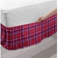 thumbnail image 2 of Checkered Bed Skirt, Retro British Irish Cultural Pattern of Tartan Abstract Celtic Design, Elastic Bedskirt Dust Ruffle Wrap Around for Bedding Decor, 4 Sizes, Purple Lavender Orange, by Ambesonne, 2 of 2