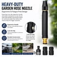 thumbnail image 3 of Heavy Duty Adjustable Twist Hose Nozzle Jet Sweeper Nozzle,High Pressure Metal Water Hose nozzle, Powerful High-Pressure Home Car Wash & Garden Sprayer, Metal Water hose Sprayer Attachment, 3 of 6