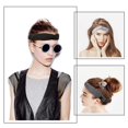 thumbnail image 5 of 3 Pieces Button Headbands for Face Covering Knotted Turban Elastic Hair Bands Boho Stretchy Crossed Headwrap for Women Girls, 3 Colors (Black, Dark Gr, 5 of 5