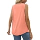 thumbnail image 3 of Camiseta sin mangas plisada para mujer, Color puro, elegante, transpirable, informal, de verano, sin mangas, 3 of 5