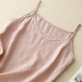 thumbnail image 5 of Lovskoo Womens Cotton Linen Tank Tops Summer Casual Sleeveless V Neck Camisole Loose Spaghetti Strap Cami Shirts Pink, 5 of 9