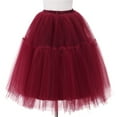 thumbnail image 3 of RUTAYY Women 2025 New Mesh Pleated Puffy Skirt Speed Tulle Skirt Solid Color Casual Travel Skirts, 3 of 3