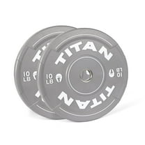 Titan Fitness 10 LB Color EZ-Grip Olympic Bumper Plates, Sold as a Pair, Rubber with Steel Insert, Weightlifting and Strength Training