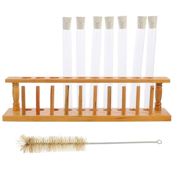 MUSEYA 1 Set Glass Test Tubes Holder with Rubber Stopper for Sample Storage Laboratory Grade