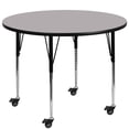 thumbnail image 1 of Bowery Hill Table d'Activité Mobile Ronde 31 Pouces x 42 Pouces en Gris, 1 of 2