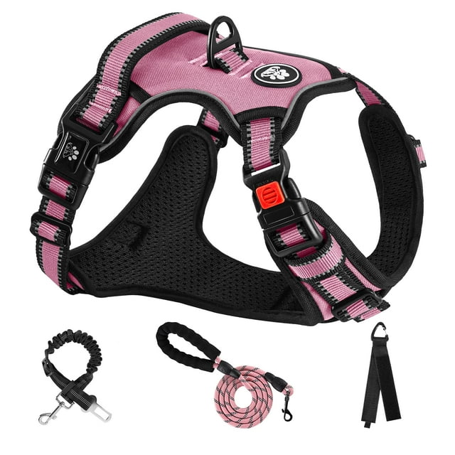 Arnés para perros NESTROAD, chaleco Oxford ajustable sin tirones, rosa