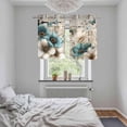 thumbnail image 4 of Teal Tulip Butterfly Kitchen Curtains Window Panels, Beige Turquoise Floral Farmhouse Wooden Insulated Window Treatment Curtain, Grommet Curtains for Bedroom/Living Room/Bathroom, 2 Piece 27.5"Wx39"L, 4 of 8