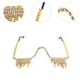 thumbnail image 6 of QccHieUs Rhinestone Glasses Frame Eyeglasses for Party Masquerade Show Festival Birthday, Gold, 6 of 6