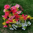 thumbnail image 5 of 6 Bundles Artificial Fake Flowers Daisy Bouquets Outdoors Silk Faux Wild Colorful Flowers Daisies with Stems for Indoor Outside Home Garden Grave Cemetery Decor (Orange White & Pink), 5 of 8