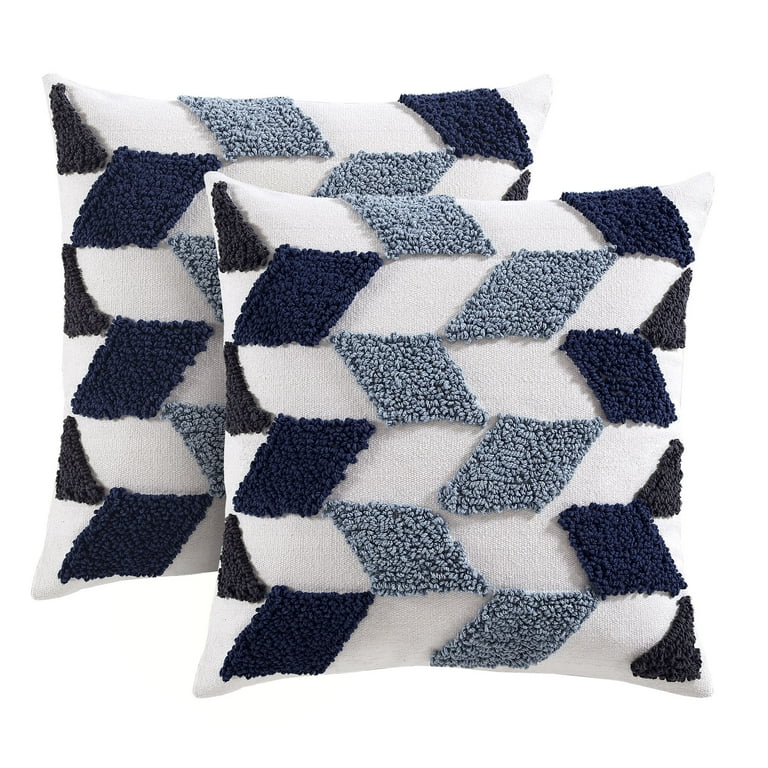 Brielle Home Boho Geometric Textured Throw Pillows, Teagan - Set of 2