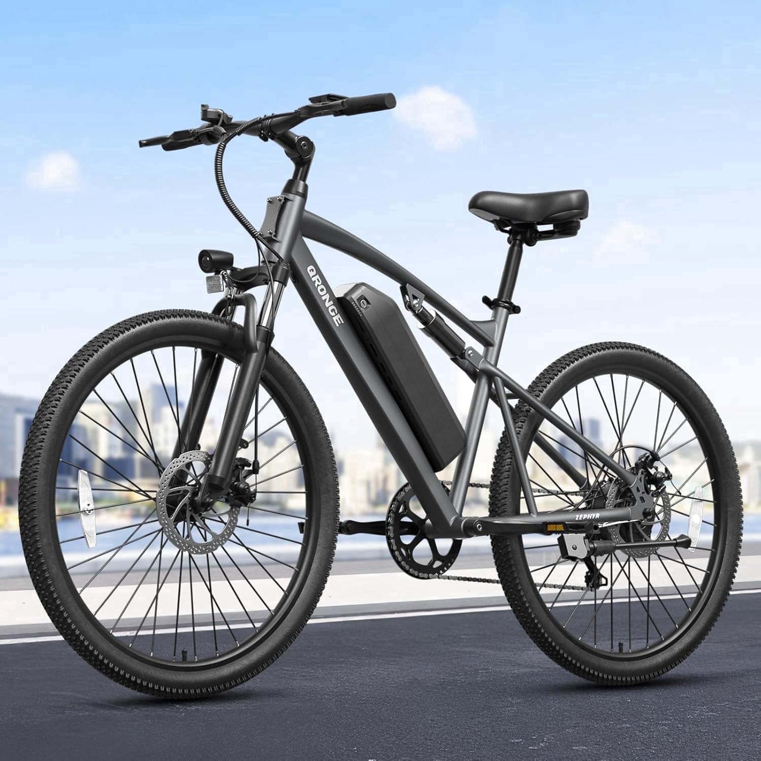 26" Electric Bikes for Adults 1000W Peak Motor up to 70 Miles Range 28 mph Max Speed Full Suspension Ebike 36V 13.5AH Removable Battery E-Mountain Bikes 7 Speed, Adjustable Handlebar, UL2849 by SGS