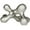 Silver Molecule Solid Abstract Round 13" x 8" x 7", variant on 13" x 7" Silver Porcelain Molecule Abstract Sculpture, by CosmoLiving by Cosmopolitan