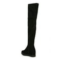 thumbnail image 3 of Women's Faux Suede Round Toe Platform Hidden Wedge Thigh High Boot 19776, 3 of 6