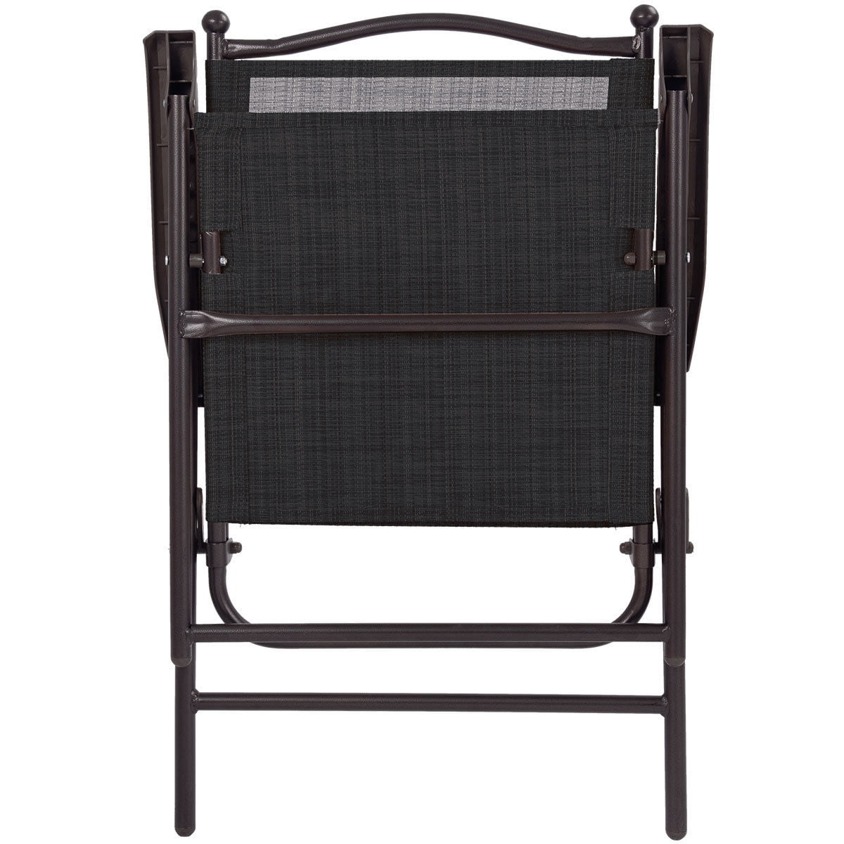 Gymax Set of 2 Folding Patio Furniture Sling Back Chairs Outdoors Black