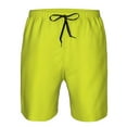 thumbnail image 3 of Sikiie Yellow Print Men's Beach Shorts, High Elastic Quick-drying Shorts - with Drawstring and Slip Pockets, Suitable for Beach, Sports, Vacation-X-Large, 3 of 6