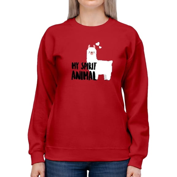 Llama, My Spirit Animal Sweatshirt Women -SPIdeals Designs, Female Large