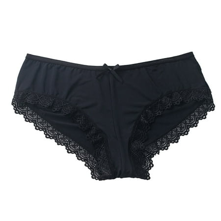 Sngxgn Stretch Cotton Brief Panty Pack  Underwear for Women(Black XL)
