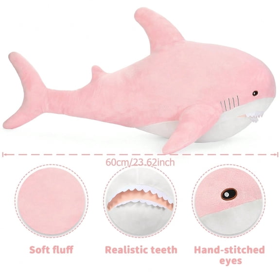 Weighted Shark Plush Pillow, Soft Stuffed Animal for Anxiety & Sensory Support, Cute Cuddle Toy & Gift for Kids Teens Adults