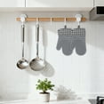 thumbnail image 2 of Unique Bargains Pot Holders Heat Resistant Kitchen Gloves Gray 10.9x7.1inch, 2 of 7