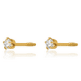 thumbnail image 3 of 14K Solid Yellow Gold Reversible Rhinestone Crystals 3mm Ball Stud Earrings, 3 of 10