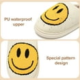 thumbnail image 3 of Smile Face Slippers for Women and Men Retro Comfy PU Leather Slip-On House Shoes with Memory Foam Warm Soft Flat Slides for Indoor & Outdoor, 3 of 5