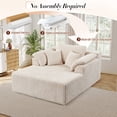 thumbnail image 6 of Muumblus 60" Oversized Chaise Lounge Chair Indoor Furniture, No-Assembly Modern Boneless Cloud Couch, Sleeper Sofa Bed for Living Room, Beige Corduroy, 6 of 10