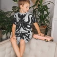 thumbnail image 4 of Fotbe Abstract Ink Octopus Pijama Estampada de 2 Piezas para Niños – Ropa de Dormir de Manga Corta Cómoda para Niños y Niñas, Camiseta y Shorts de Algodón-X-Large, 4 of 6