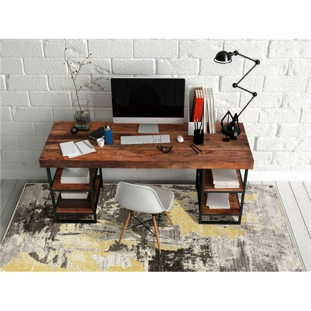 7'x11' Grey Machine Woven Watercolor Splash Indoor Area Rug