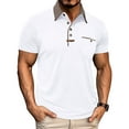 thumbnail image 3 of Rvwovn Men's Collared Shirts, Short Sleeve Cotton Polyester Blend Soft Comfy Casual Tops, S-3XL, 3 of 6