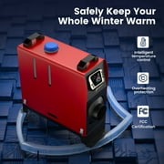 Hcalory Diesel Air Heater, 12V 5KW-8KW All in One Single Hole Adjustable Parking Heater with Gold LCD Switch & Muffler & Remote Control for Car Trucks Boat Bus RV Trailer and Motorhomes